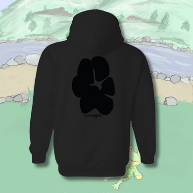 Scooby's Paw Scoobylife 100% Cotton Fleece Black on Black Pullover Hoodie